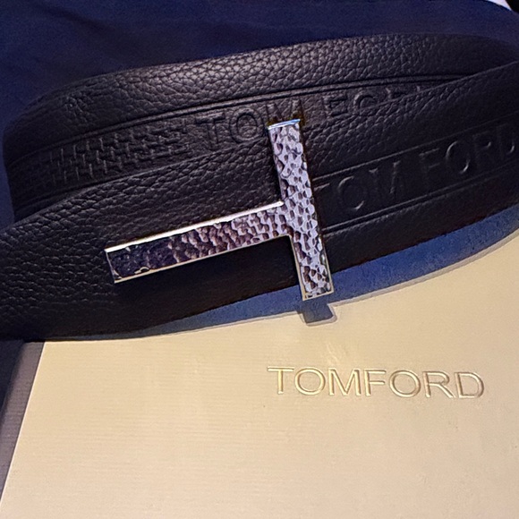 Tom Ford Black Leather Belt - Picture 2 of 6
